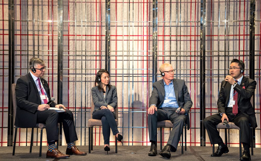 Panel discussion with participation by the speakers (Mr. Ono, General Manager of JCIF on the right)